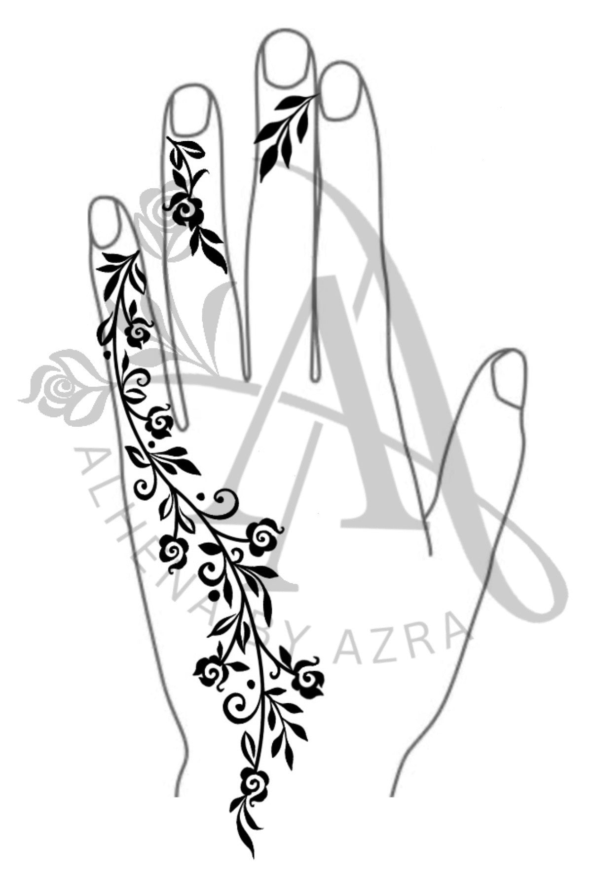 Henna Stencil #04 (2 hands)